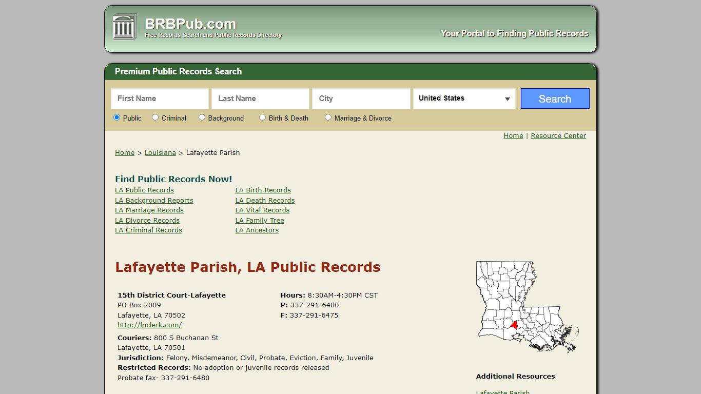 Lafayette Parish Public Records | Search Louisiana Government Databases